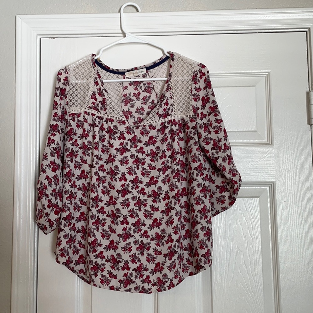 Sheer floral blouse